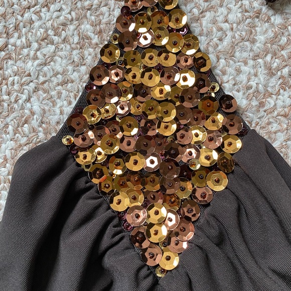 Brown sequence dress - Picture 8 of 8